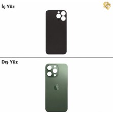 Arsking iPhone 13 Pro Max Yeşil Renk Arka Kapak Arka Cam Batarya Kapağı Lazer Kesim Kapak Pil Kapağı