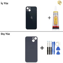 Arsking 14 Siyah Arka Kapak Arka Cam Batarya Kapağı Lazer Kesim Kapak Pil Kapağı + B-7000 Yapıştırıcı + Tamir Seti