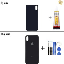 Arsking iPhone Xs Uzay Grisi Arka Kapak Arka Cam Batarya Kapağı Lazer Kesim Kapak Pil Kapağı + B-7000 Yapıştırıcı + Tamir Seti