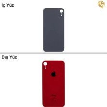 Arsking iPhone Xr Kırmızı Renk Arka Kapak Arka Cam Batarya Kapağı Lazer Kesim Kapak Pil Kapağı