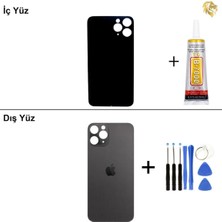 Arsking iPhone 11 Pro Uzay Grisi Arka Kapak Arka Cam Batarya Kapağı Lazer Kesim Kapak Pil Kapağı + B-7000 Yapıştırıcı + Tamir Seti