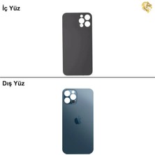 Arsking iPhone 12 Pro Mavi Renk Arka Kapak Arka Cam Batarya Kapağı Lazer Kesim Kapak Pil Kapağı
