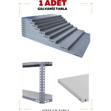 BölgeRaf 1 Adet Galvaniz Çelik Raf Tablası - Depo, Arşiv, Kiler, Dosya, Market Rafı 43X60 Cm-0.70 mm