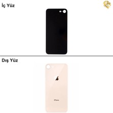 Arsking iPhone 8 Altın Renk Arka Kapak Arka Cam Batarya Kapağı Lazer Kesim Kapak Pil Kapağı