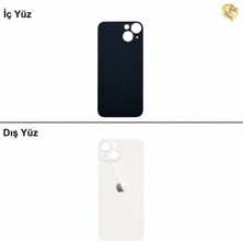 Arsking  iphone 13 Beyaz Renk Arka Kapak Arka Cam Batarya Kapağı Lazer Kesim Kapak Pil Kapağı