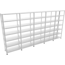BölgeRaf 7 Katlı 5'li Galvaniz Çelik Raf - Depo, Arşiv, Kiler, Dosya, Market Rafı 31X93X200CM