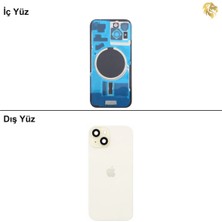 Arsking iPhone 15 Plus Sarı Renk Arka Kapak Arka Cam Batarya Kapağı Lazer Kesim Kapak Pil Kapağı