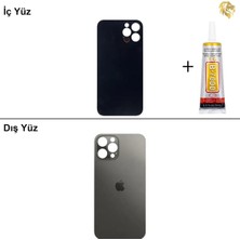 Arsking iPhone 12 Pro Grafit Arka Kapak Arka Cam Batarya Kapağı Lazer Kesim Kapak Pil Kapağı + B-7000 Yapıştırıcı