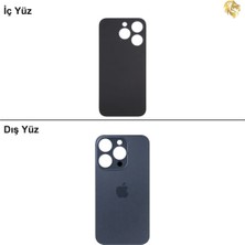 Arsking iPhone 15 Pro Gece Mavisi Renk Arka Kapak Arka Cam Batarya Kapağı Lazer Kesim Kapak Pil Kapağı