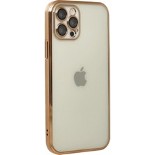 Mbb E-Ticaret Mey Ithalat®   iPhone 12 Pro Max Kılıf  Lensli Silikon - Gold