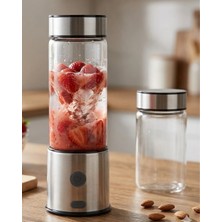 Mbb E-Ticaret USB Type C Şarjlı Cam Blender 6 Bıçaklı Smoothie ve Shake Blender