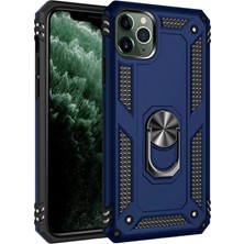 Mbb E-Ticaret Mey Ithalat®   iPhone 11 Pro Max Kılıf Sofya Yüzüklü Silikon Kapak - Lacivert