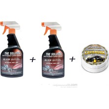 Natural The Solution The Solution Susuz Araç, Motorsiklet ve Fiberglass Yıkama Cilalama - Hızlı Cila, 2 Adet 2X800 ml + Carsolute ( The Solution ) Seramik Katkılı Nano, Hidrofobik Carnauba Cila - 125 gr