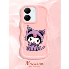 HONTINGA Vivo Y27S Uyumlu Kılıf Düşüme Önleyici Basitlik Anti Düşme Kamera Koruyucu Basit Pembe Yumuşak Silikon Couple Telefon Kılıfı Kuromi Desen K9-0320