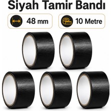 Universal 5 Adet Siyah Tamir Bandı 48 mm x 10 Metre Çok Amaçlı Duct Tape Takviye Bantları