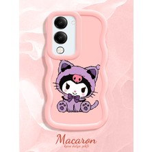 HONTINGA Vivo Y19E Uyumlu Kılıf Düşüme Önleyici Basitlik Anti Düşme Kamera Koruyucu Basit Pembe Yumuşak Silikon Couple Telefon Kılıfı Kuromi Desen K9-0320