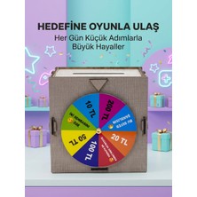 Arenes Şans Çarklı Hediyelik Tasarruf Kutusu Eğlenceli Para Biriktirme Oyun Dekoratif Ahşap Kumbara - Lisinya