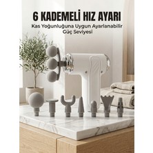 Arenes Profesyonel Kas Gevşetici Masaj Tabancası 8 Değiştirilebilir Başlıklı Kablosuz Masaj Cihazı - Lisinya