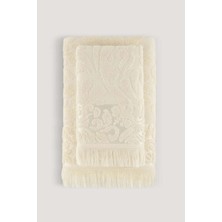 Arliva Saray  Jakarlı 2'li Banyo Seti Krem 90X140 50X80