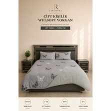Larispera Çift Kişilik Welsoft Yorgan Seti 195X215 cm | 2 Adet 50X70 cm Yastık Kılıfı Hediyeli, Çift Taraflı