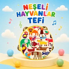 Circle Toys Sevimli Desenli Çocuk Tefi – 5 Farklı Tasarım - 15 cm - Minik Eller Ritim Tefi