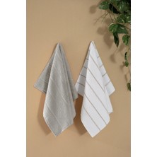 Arliva Santana Bukle Mutfak Havlusu 2'li Set Beyaz/gri 40X60