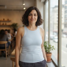 Bonbon Kadın Basic Kolsuz Içi Yarım Astarlı Tshirt BB2538