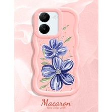 HONTINGA Vivo Y27S Uyumlu Kılıf Düşüme Önleyici Basitlik Anti Düşme Kamera Koruyucu Basit Pembe Yumuşak Silikon Couple Telefon Kılıfı Çiçekli Desen K9-0314