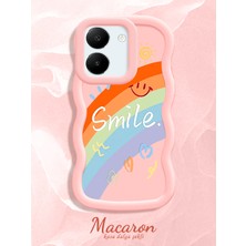 HONTINGA Vivo Y27S Uyumlu Kılıf Düşüme Önleyici Basitlik Anti Düşme Kamera Koruyucu Basit Pembe Yumuşak Silikon Couple Telefon Kılıfı Gökkuşağı Desen K9-0318