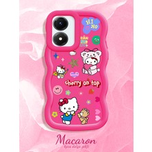 HONTINGA Vivo Y02S Uyumlu Kılıf Düşüme Önleyici Basitlik Anti Düşme Kamera Koruyucu Basit Kırmızı Yumuşak Silikon Couple Telefon Kılıfı Kitty Desen K9-0315