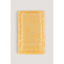 Arliva Saray  Jakarlı 2'li Banyo Seti Sarı 90X140 50X80