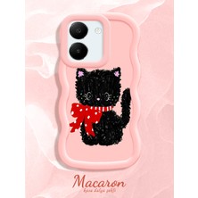 HONTINGA Vivo Y27S Uyumlu Kılıf Düşüme Önleyici Basitlik Anti Düşme Kamera Koruyucu Basit Pembe Yumuşak Silikon Couple Telefon Kılıfı Kedi Desen K9-0319