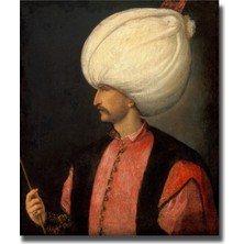 Rosaart Kanuni Sultan Süleyman Portresi Posteri, Osmanlı Padişahı, Klasik Sanat, Padişah
