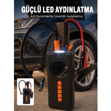tp 10000MAH Şarjlı Araç Kompresörü Akü Takviye Cihazı Powerbank Özellikli Dijital Lastik Şişirme Pompası - Lisinya