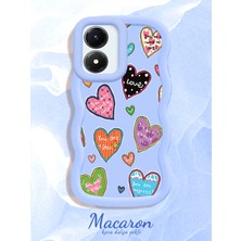 HONTINGA Vivo Y02S Uyumlu Kılıf Düşüme Önleyici Basitlik Anti Düşme Kamera Koruyucu Basit Mavi Yumuşak Silikon Couple Telefon Kılıfı Kalp Desen K9-0316