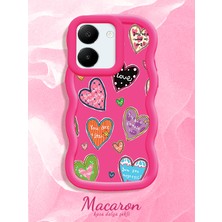HONTINGA Vivo Y27S Uyumlu Kılıf Düşüme Önleyici Basitlik Anti Düşme Kamera Koruyucu Basit Kırmızı Yumuşak Silikon Couple Telefon Kılıfı Kalp Desen K9-0316