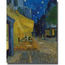 Rosaart Vincent Van Gogh Cafe Terrace At Night-Gece Kafe Terası Posteri, Çerçevesiz Poster,klasik Sanat