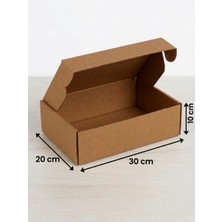 Aybaş Kağıtçılık 30X20X10 (20 Adet) Kilitli E Ticaret Kutusu, Internet ve Kargo Kutusu, Hediye Kutusu, Karton Kutu, Kraft Kutu