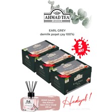 Ahmad Tea 3 Paket 100’LÜ Earl Grey Demlik Poşet Çay 320 G ve Oda Kokusu