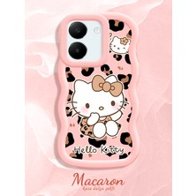 HONTINGA Vivo Y27S Uyumlu Kılıf Düşüme Önleyici Basitlik Anti Düşme Kamera Koruyucu Basit Pembe Yumuşak Silikon Couple Telefon Kılıfı Kitty Desen K9-0313