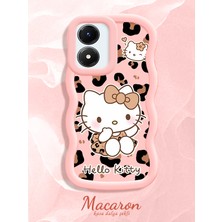 HONTINGA Vivo Y02S Uyumlu Kılıf Düşüme Önleyici Basitlik Anti Düşme Kamera Koruyucu Basit Pembe Yumuşak Silikon Couple Telefon Kılıfı Kitty Desen K9-0313