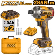 Ingco CIRLI2028E Akülü Darbeli Vidalama 285NM.  20VOLT - 2,0 Ah Çift Akülü