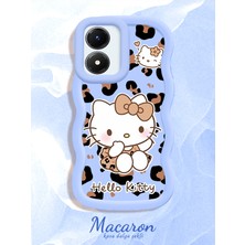 HONTINGA Vivo Y02S Uyumlu Kılıf Düşüme Önleyici Basitlik Anti Düşme Kamera Koruyucu Basit Mavi Yumuşak Silikon Couple Telefon Kılıfı Kitty Desen K9-0313