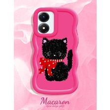 HONTINGA Vivo Y02S Uyumlu Kılıf Düşüme Önleyici Basitlik Anti Düşme Kamera Koruyucu Basit Kırmızı Yumuşak Silikon Couple Telefon Kılıfı Kedi Desen K9-0319