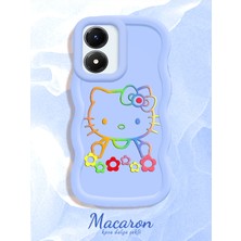 HONTINGA Vivo Y02S Uyumlu Kılıf Düşüme Önleyici Basitlik Anti Düşme Kamera Koruyucu Basit Mavi Yumuşak Silikon Couple Telefon Kılıfı Kitty Desen K9-0317