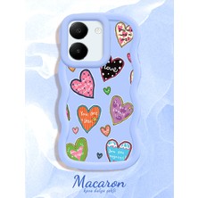 HONTINGA Vivo Y27S Uyumlu Kılıf Düşüme Önleyici Basitlik Anti Düşme Kamera Koruyucu Basit Mavi Yumuşak Silikon Couple Telefon Kılıfı Kalp Desen K9-0316