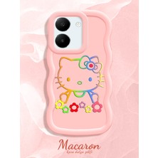 HONTINGA Vivo Y27S Uyumlu Kılıf Düşüme Önleyici Basitlik Anti Düşme Kamera Koruyucu Basit Pembe Yumuşak Silikon Couple Telefon Kılıfı Kitty Desen K9-0317