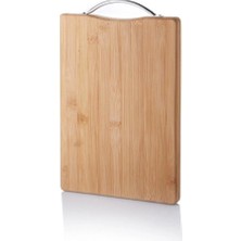 Mbb E-Ticaret Metal Tutacaklı Lüx Bambu Kesme Tahtası 30CM X20CMX1.8CM ROYALEKS-67458