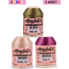 Mbb E-Ticaret 3 Adet Altınbaşak Oya ve Dantel Ipi 20 gr - Royaleks - No: 301 - 087 - 383