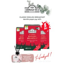 Ahmad Tea 40'lı Klasik English Breakfast 3 Paket Demlik Poşet Çay 80 G ve Oda Kokusu